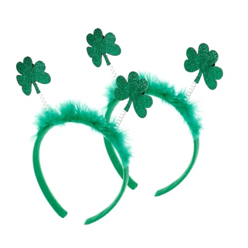 GALPADA 2 Stück Saint Patrick's Day Haarreif mit Kleeblatt Deko Karneval Kopfschmuck für Party und Festival Langlebiges Material Stabiler Sitz Festliche Irische Stirnbänder von GALPADA