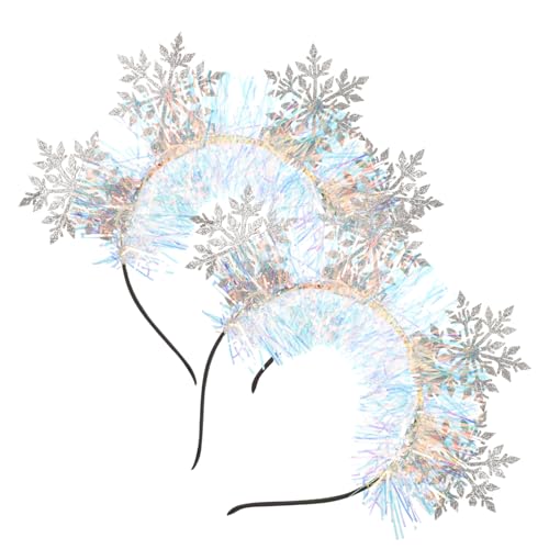 GALPADA 2 Stück Schneeflocken Haarschmuck Weihnachts Haarreif Festliche Kopfbedeckung für Damen Party Dekoration Winter Accessoire von GALPADA