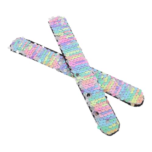 GALPADA 2 Stück Slap Armbänder Glitzernde Pailletten Wristbands Sicher Komfortabel Einfach Anzuziehen Für Mädchen Partygeburtstag Ostern Festliche Anlässe von GALPADA