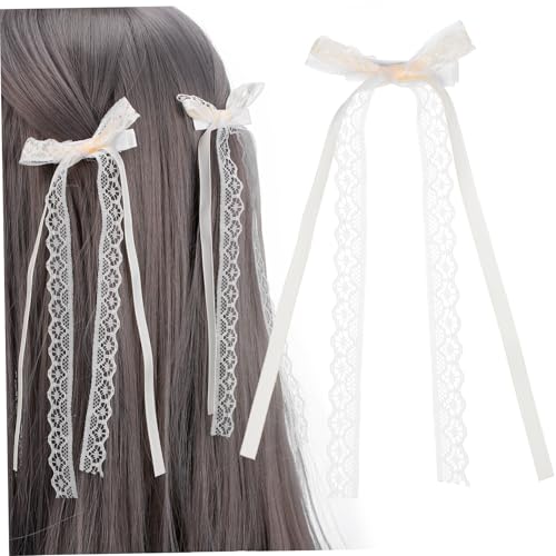 GALPADA 2stücke Spitze Haarschleifen Haarschleifenclip Spitze Schleifen Für Frauen Und Mädchen Haarspangen Bänder Für Haarschmuck GALPADA 2stücke Spitze Haarschleifen Haarschleifenclip Spitze Schleifen Für Frauen Und Mädchen Haarspangen Bänder Für Haarschmuck von GALPADA