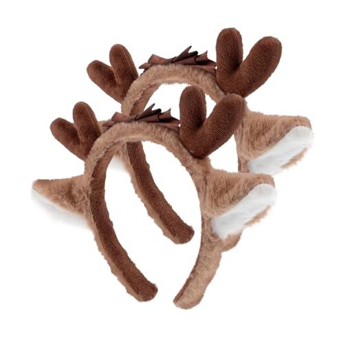GALPADA 2stücke Hirschgeweih-stirnband Für Erwachsene Rentierkostüm Accessoire Für Weihnachten Und Halloween Cosplay Stirnband Aus Plüsch Für Partys Und Maskeraden von GALPADA