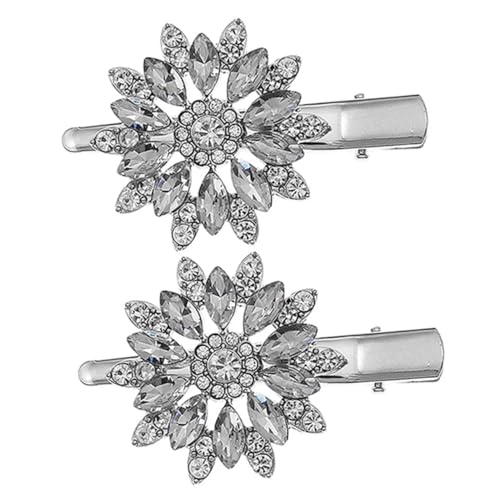 GALPADA 2 Stück Strasssteine Haarklammern Blumenhaarspangen aus Metall mit Funkelnden Kristallen Stilvolle Haarspangen für Damen und Mädchen Modischer Haarschmuck für Alltag Hochzeit und von GALPADA
