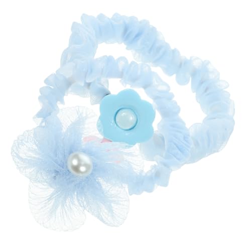 GALPADA 2 Stück Teiliges Haargummi für Mädchen Elastische Dehnbare Ponytail Holder mit Blauem Chiffon Schleifen Design Sanfter Haarschmuck für Alltag und Besondere Anlässe von GALPADA