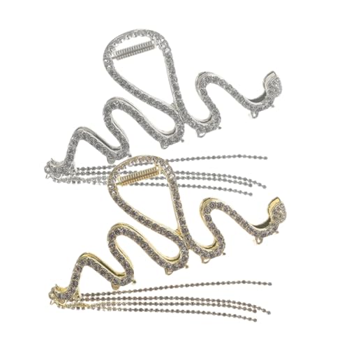 GALPADA 2 Stück Teiliges Metall Haar Krallenclips mit Modischen Quasten Rutschfeste Snake Claw Hair Clips für Damen Stylishe Haarklammern zur Sicheren Fixierung bei Alltag und GALPADA 2 Stück Teiliges Metall Haar Krallenclips mit Modischen Quasten Rutschfeste Snake Claw Hair Clips für Damen Stylishe Haarklammern zur Sicheren Fixierung bei Alltag und von GALPADA