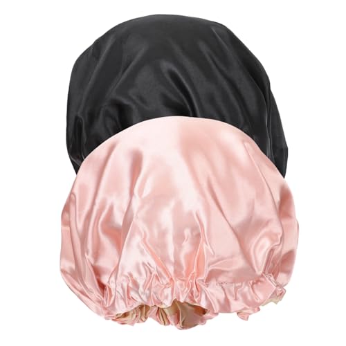 GALPADA 2 Stück Teiliges Satin Schlafmütze Damen Verstellbare Elastische Haarkappe aus Langlebigem Hautfreundlichem Material Komfortable Schlafhaube für und Sauberes Kopfkissen für Nacht von GALPADA