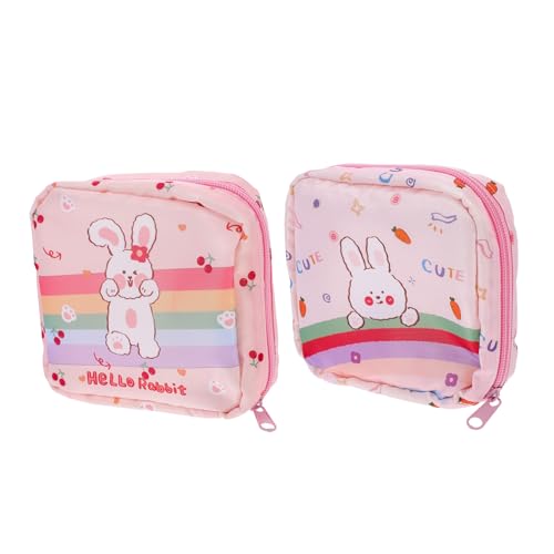 GALPADA 2 Stück Tragbare Cartoon Damenbinden Aufbewahrungstaschen aus Robustem Material mit Stabilem Reißverschluss Kompakt und Langlebig für Hygienische Organisation Unterwegs und von GALPADA