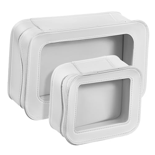 GALPADA 2stücke Transparenter Kulturbeutel Durchsichtige Reisetasche Für Damen Make-up-Tasche Mit Reißverschluss Organizer-Tasche Für Kosmetik Leicht Und Tragbar Für Reisen von GALPADA