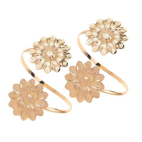 GALPADA 2 Stück Verstellbare Armreife aus Metall mit Sonnenblumen-design Unregelmäßiger Schnitt Punk-style Oberarm Schmuck Leicht Robust Modisch für Sommer Strand und Festival von GALPADA