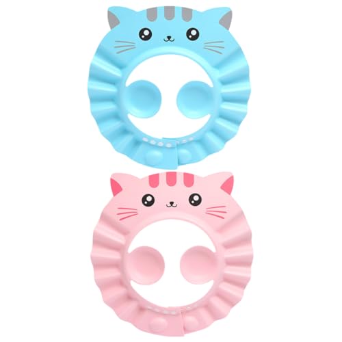 GALPADA 2 Stück Verstellbare Duschhaube aus Robustem Material Wasserdichte Badekappe zum Schutz von Augen und Ohren Beim Haarewaschen Geeignet für Junge Mädchen und Zufällige Farbe von GALPADA