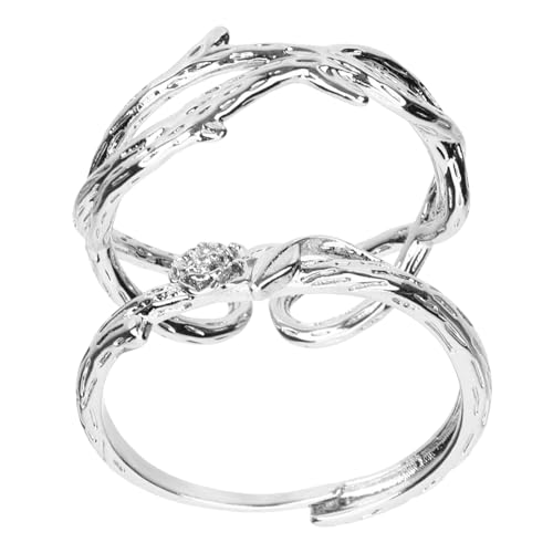 GALPADA 2 Stück Verstellbare Partner Ringe Teilig Design Verlobungsringe für Valentinstag Damen Herren Freundschaftsringe von GALPADA