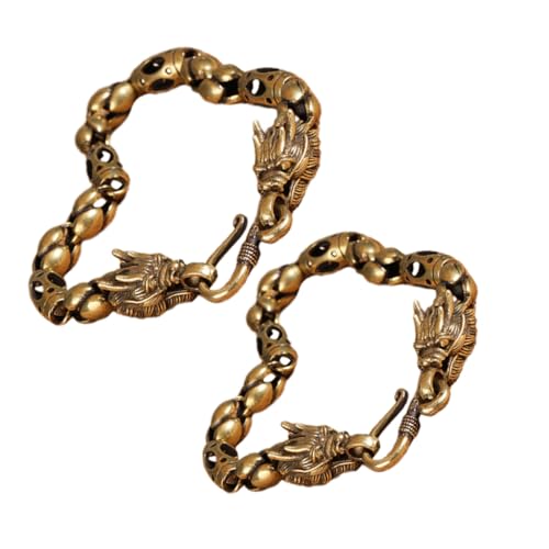 GALPADA 2 Stück Vintage Dragon Bangle Armband mit Drachenkopf Messing Schmuck Unisex Freundschaftsarmband Symbol für Stärke und Kraft von GALPADA