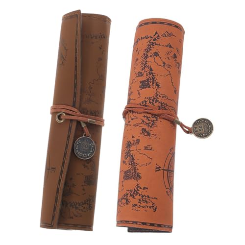 GALPADA 2 Stück Vintage Stil Roll Up Federmäppchen aus Robustem Canvas Große Kapazität Stifteetui mit Flexiblem Verschleißfestem Material Praktischer Stifte Organizer für Schule und Büro von GALPADA