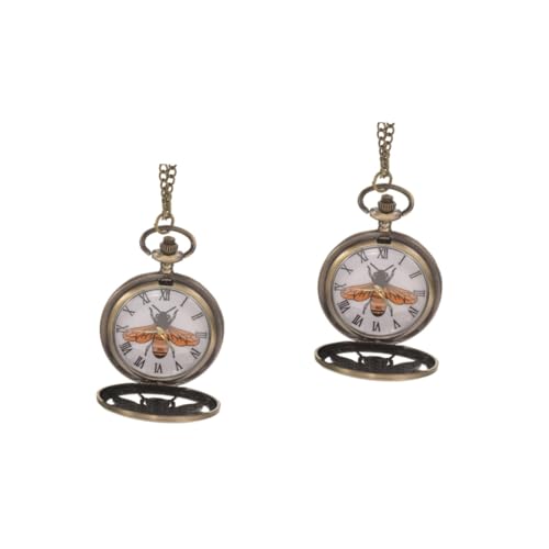GALPADA 2stücke Vintage Taschenuhr Kette Mit Bienen-Design Elegantes Schmuckstück Für Damen Und Herren Farbenfrohe Und Einzigartige Quarz-taschenuhr Für Stilvolle Auftritte von GALPADA