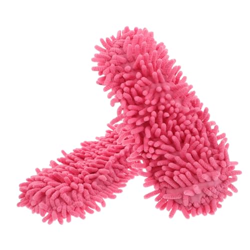 GALPADA 2 Stück Waschbare Chenille Reinigung Hausschuhe Weiche Saugfähige Mopp Socken für Bodenstaub Rutschfeste Wiederverwendbare Bodenreinigungs Slipper für Damen und Herren von GALPADA