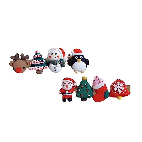 GALPADA 2 Stück Weihnachtliche Haarklammern Santa Claus Rentier Cartoon Haarspangen für Party Festliche Haarschmuck Mädchen Weihnachten Zubehör von GALPADA