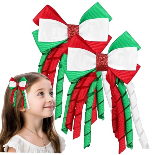 GALPADA 2 Stück Weihnachtliche Haarschleifen mit Robustem Teiliges Sichere Alligator Haarclips für Mädchen und Damen Vielseitig Tragbar bei Festen und Familienfeiern von GALPADA