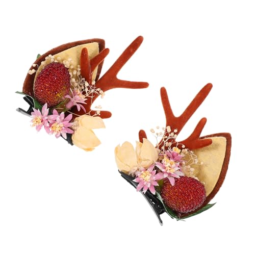 GALPADA 2 Stück Weihnachtliche Hirschgeweih Haarspangen Leicht und Bequem Modischer Haarschmuck für Damen Mädchen Party Festival von GALPADA