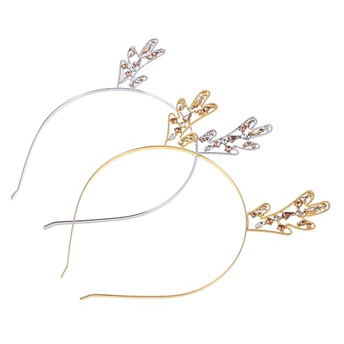 GALPADA 2 Stück Weihnachts Haarreifen mit Rentiergeweih Metall Kopfband Zubehör für und Mädchen für Weihnachtsfeiern und Festliche Anlässe von GALPADA