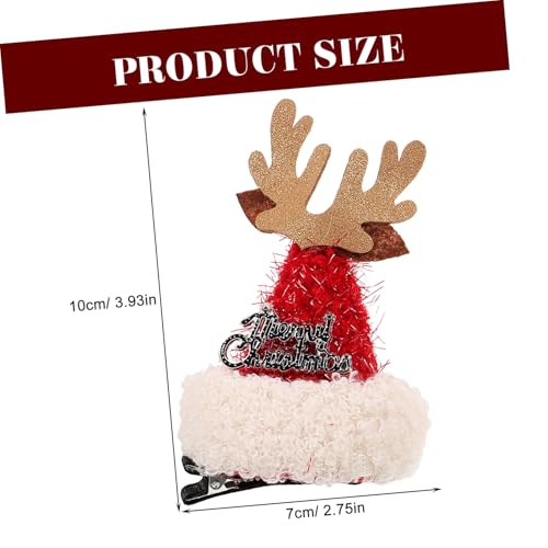 GALPADA 2 Stück Weihnachts Haarspangen mit Plüschkugel und Rentiergeweih Design Leichte und Stoffmaterialien Festliche Haarschmuck für Damen für Xmas Party und Winteroutfit von GALPADA