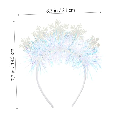 GALPADA 2 Stück Weißes Schneeflocken Haarband Leichtes Langlebiges Weihnachts Haarschmuck Rutschfester Kopfschmuck für Festliche Partys und Fotorequisiten Geeignet für Erwachsene von GALPADA