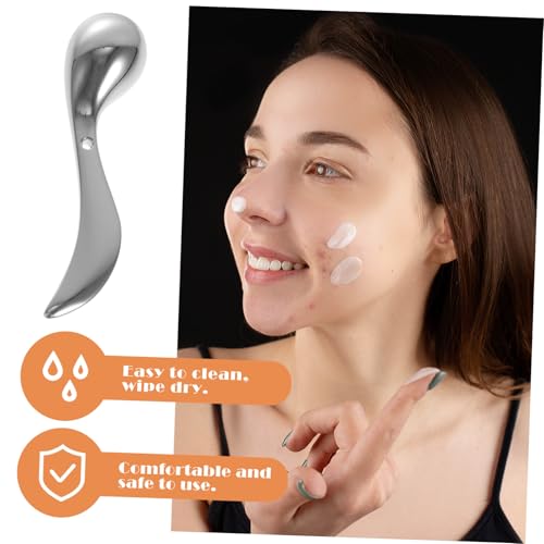 GALPADA 2 Stück Zinklegierung Augencreme löffel Gesichtsmassagegerät Faltenreduzierung Tragbar Kompakt für Augenpflege und Gesichtscreme Anwendung von GALPADA