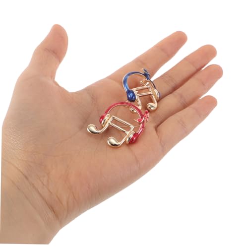 GALPADA 2 Stücke Musiknoten Brosche mit Kopfhörer Design Anstecknadeln für Schals Jacken Anzüge Langlebig und Stilvolle Schmuckaccessoires für Musiker und Musikpartys in Blau und Rot von GALPADA