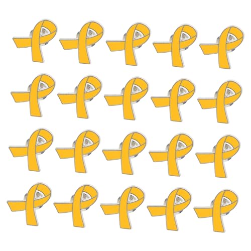GALPADA 20 Stück Gelbe Awareness Ribbon Anstecknadeln aus Metall Auffällige Broschen für Charity kampagnen Soziale Unterstützung Vielseitig Einsetzbar bei Gesundheits von GALPADA