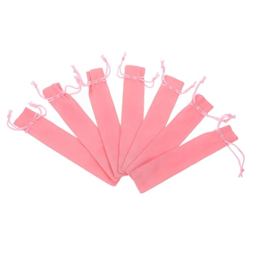 GALPADA 20 Stück Mäppchen Stiftbeutel klein einzelne Stifttasche Nettes Bleistiftkoffer Reisen Etui taschentücher Stiftabdeckungen Federtasche mit Kordelzug Stifthaltertaschen Flanell Rosa von GALPADA