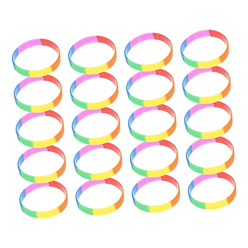 GALPADA 20 Stück Regenbogen Armband Silikon Armband Für Paare Buntes Armband Stilvolles Regenbogen Armband Silikon Armbänder Regenbogen Armbänder Damen Armband Schickes Regenbogen von GALPADA