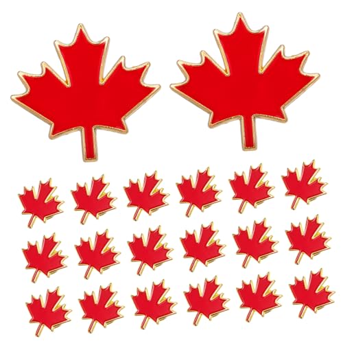 GALPADA 20 Stück Teiliges Maple Leaf Broschen Metall Emaille Anstecknadeln Langlebige Dekorative Abzeichen mit Ahornblatt Design Modische Brustnadeln für Alltag und Festliche Anlässe von GALPADA