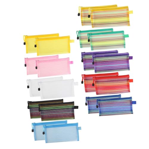 GALPADA 20 Stück Teiliges Multifunktionales Federmäppchen Robustes Nylon Reißfest mit Glattem Reißverschluss Praktisches Stiftemäppchen für Schule Büro Reise Bunte Farben Zufällige Farbe von GALPADA