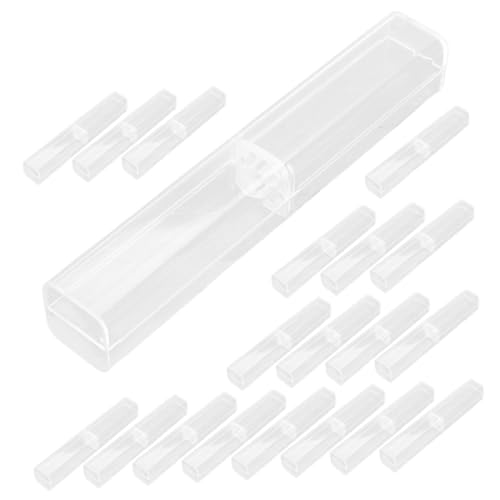 GALPADA 20 Stück Teiliges PVC Stiftetui Transparente Kompakte Pen Case Aufbewahrungsboxen Leicht mit Abnehmbaren Enden für Stiftepräsentation und Sichere Organisation von GALPADA