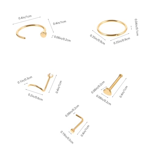 GALPADA 21 Stck Teiliges Nasenpiercing Edelstahl für Frauen Goldfarbene Nasenringe und Creolen Modische Körperpiercing schmuckstücke Vielseitig für Alltag und Besondere Anlässe Geeignet von GALPADA