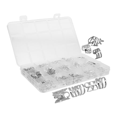 GALPADA 210 Stück Teiliges Verstellbares Metall haarschmuck Zöpfe und Dreadlocks Silberne Haarmanschetten und Charms Langlebige DIY Haar accessoires für Frauen Modischer Viking von GALPADA