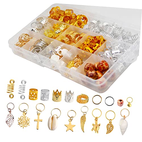 GALPADA 238stücke Dreadlocks-flechtperlen Haarflechtringe-manschette Dreadlock-zubehör Haarschmuckring Ohne Werkzeug Für Zöpfe Flechtmanschetten Aus Metall Langlebig Zum Selbermachen von GALPADA