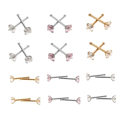 GALPADA 24 Stück Teiliges Nasenpiercing für Frauen Medizinstahlfarbene Zirkonia Nasenstecker Schmerzfreie Gerade Nasenpiercing Schmuck in Weiß und Modisch und Angenehm zu Tragen GALPADA 24 Stück Teiliges Nasenpiercing für Frauen Medizinstahlfarbene Zirkonia Nasenstecker Schmerzfreie Gerade Nasenpiercing Schmuck in Weiß und Modisch und Angenehm zu Tragen von GALPADA