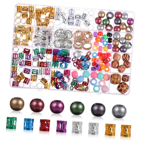GALPADA 278 Teiliges Haarschmuck für Zöpfe Braid Ringe Spiralklammern Dreadlocks Zubehör Verschönerung für Festivals und Feiern von GALPADA