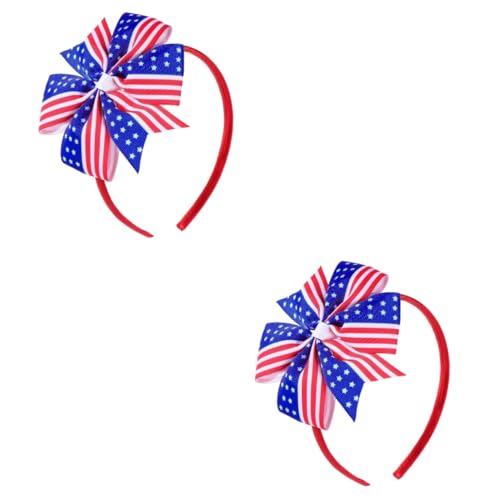 GALPADA 2St Bowknot-Haarspange Amerikanische Flagge Haarspange Kinder Haarspange für Unabhängigkeitstag Haarschmuck für Kinder patriotische Haarspange Haarspangen Haarklammer Krawatte rot von GALPADA