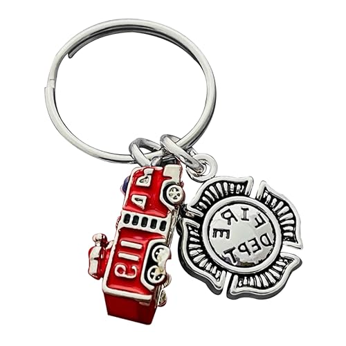 GALPADA 2stücke Feuerwehr Schlüsselanhänger Mit Dekorativem Badge Multifunktionale Tasche Oder Schlüsselpendant Lebendige Farben Kreatives Design Für Rucksäcke Und Handtaschen von GALPADA