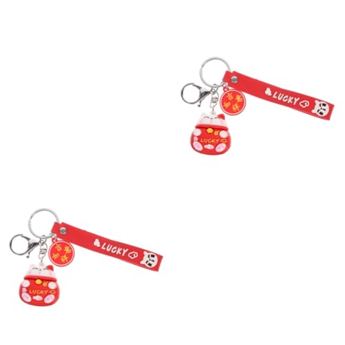 GALPADA 2St Glückskatze Schlüsselanhänger Handy-Schlüsselanhänger Japan süß Schlüsselanhänger Glückskatze Auto schlüsselanhänger Kawaii Keychain Auto-Gadgets Babyzubehör PVC-Weichkleber von GALPADA