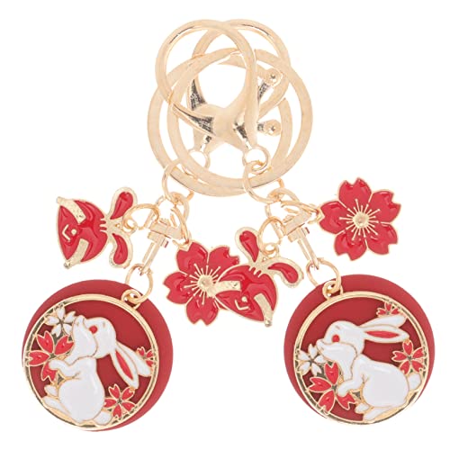 GALPADA 2stücke Schlüsselanhänger Cartoon Kaninchen Zum Jahr Hasen Anhänger Entzückender Häschen Schlüsselanhänger Tragbarer Taschenanhänger von GALPADA