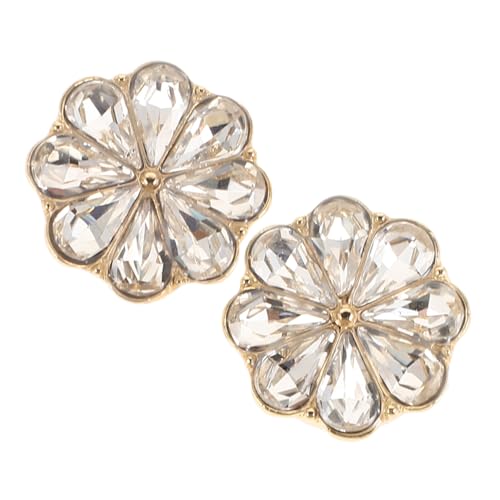 GALPADA 2stücke Manschettenknöpfe Mit Kristallblumen-motiv Für Damen Strass-knopfabdeckungen Für Hochzeitskleider Hemdärmelknöpfe Bling-manschettenknöpfe von GALPADA