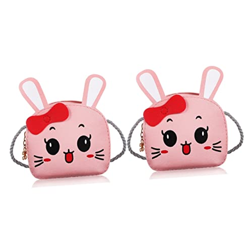 GALPADA 2st Kawaii Geldbörse Kinder Geldbörsen Umhängetasche Mädchenhandtasche Kaninchen Beutel Hasentasche Für Mädchen Hasentasche Für Kinder Süße Münztüte Cosplay Geschenk Rosa Pu-Leder von GALPADA