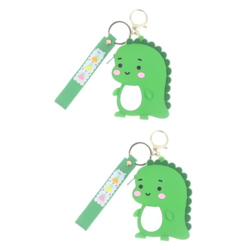 GALPADA 2stücke Silicone Dinosaur Keychain with Coin Purse Creative and Cute Pendant for Keys Bags and Backpacks Portable Silicone Keyring Accessory von GALPADA