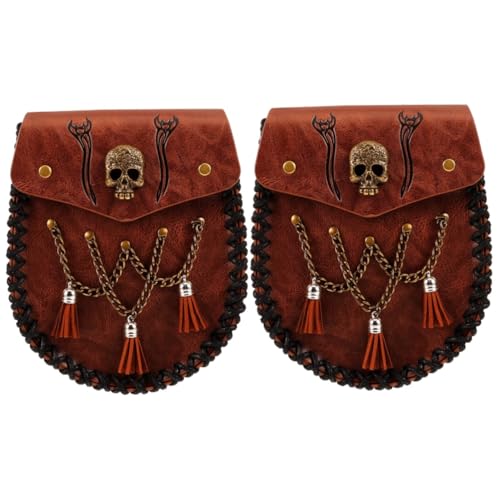 GALPADA 2St Retro Geldbörse Halloween kostüm Halloween Costume nordische tragbare Geldbörse Gürteltasche aus Leder schmücken Cosplay-Geldbörse tragbare Hüfttasche Pirat Zubehör Taschen Pu von GALPADA