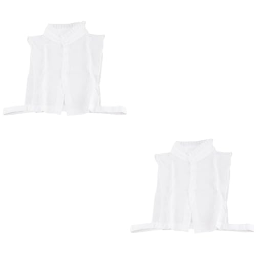 GALPADA 2stücke Abnehmbarer Fake Collar Für Damen Einfarbiger Und Bequemer Blusenkragen Für Elegante Outfits Passend Zu Kleidern Pullovern Und Jacken Weiß von GALPADA
