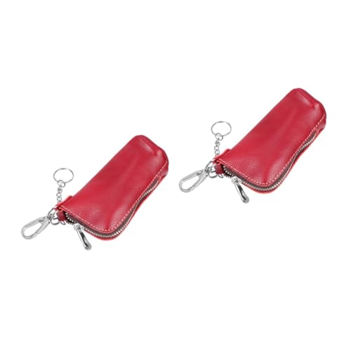 GALPADA 2St Schlüsseltasche Portemonnaie wechseln Mini-Münzbeutel Schlüsselbund taschenzubehör small Bag portmonee Herren schlüsselanhänger Geldbörse Tasche für Autoschlüssel PU-Leder rot von GALPADA