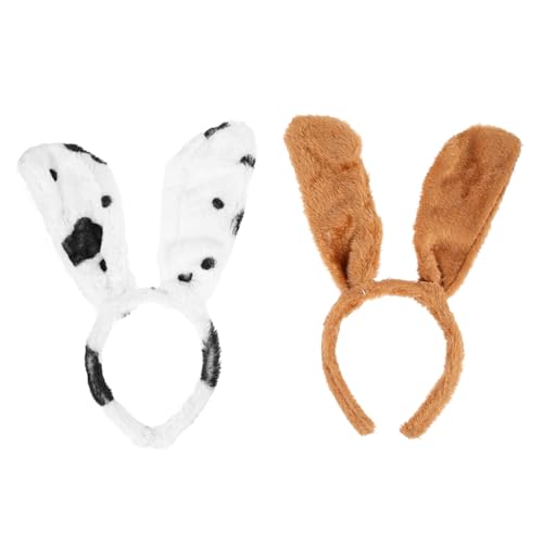GALPADA 2stücke Cosplay Tierohren Haarreif Für Partys Niedliche Hundekopfband Mit Braunen Und Gefleckten Designs Für Kostüme Und Halloween-dressups von GALPADA