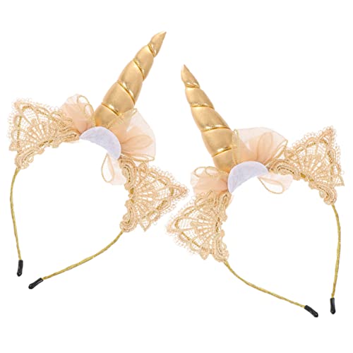 GALPADA 2stücke Einhorn Haarreif Mit Ohren Und Glitzer Für Junge Mädchen Dekorative Kopfbedeckung Für Kostümpartys Halloween Und Geburtstagsfeiern Niedliches Accessoire Für von GALPADA