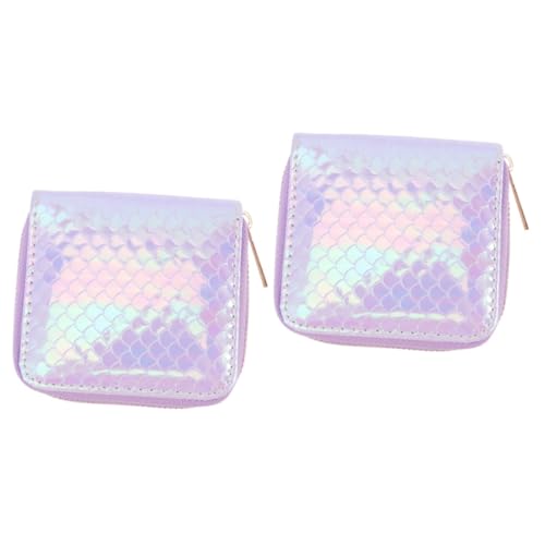GALPADA 2stücke Mermaid Muster Geldbörse Pu Münzbeutel Mit Reißverschluss Für Damen Und Mädchen Leicht Und Stilvoll Für Kleingeld Und Accessoires von GALPADA